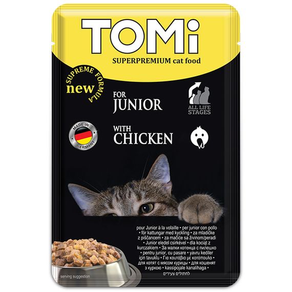 Корм TOMi Superpremium Junior влажный для котят с курицей 100 гр