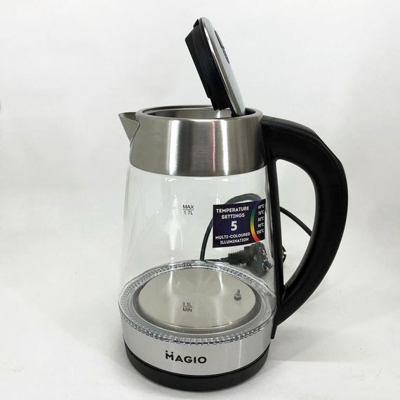 Електрочайник MAGIO MG-499 2000 Вт 1.7 л, чайник прозорий з підсвічуванням, електрочайник з підсвічуванням | Зображення 1