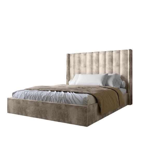 Двоспальне ліжко з підйомним механізмом LION Ніно 160x200 см SILK 103 Кремовий (LION-045053) | Зображення 1