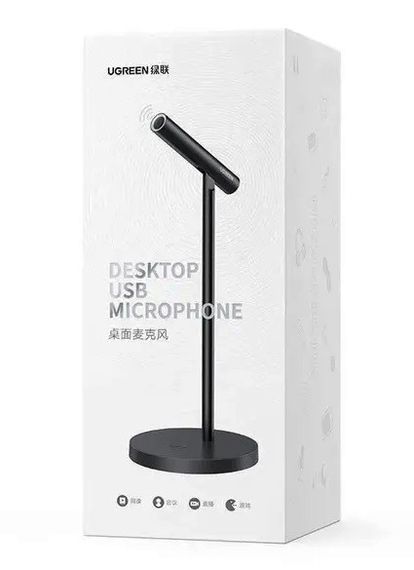 Настольный микрофон Ugreen CM379 USB Type C всенаправленный Черный | Зображення 4