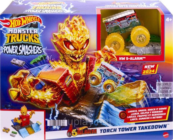 Трек Хот Вілс Монстр-трак Збий вогняного монстра Hot Wheels Monster Trucks 5-Alarm Torch Tower Takedown