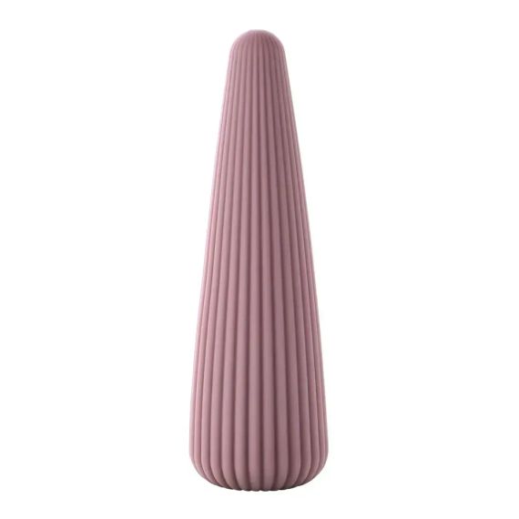 Вібратор для клітора Sweet Em Cone у формі конуса, ребристий, фіолетовий, 12,8 × 3,8 см Sex Aura