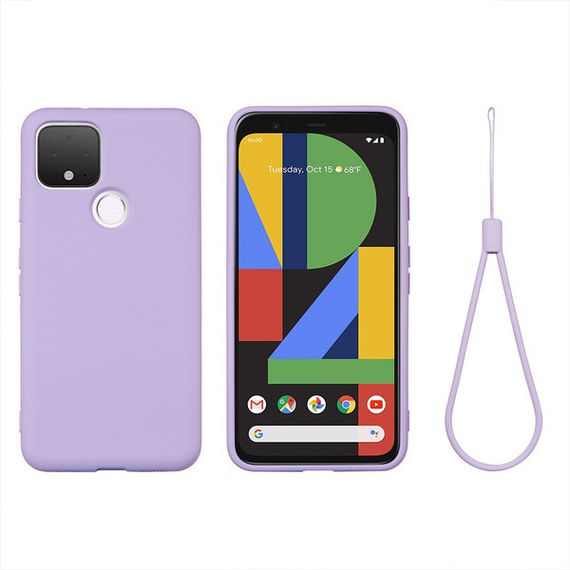 Силіконовий чохол для Google Pixel 4A світло-фіолетовий з мікрофіброю Soft touch | Зображення 1