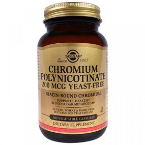 Микроэлемент Хром Solgar Chromium Polynicotinate 200 mcg 100 Veg Caps