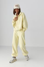 Теплий жіночий спортивний костюм із світшотом - лимонний цвет, ONE SIZE (є розміри)