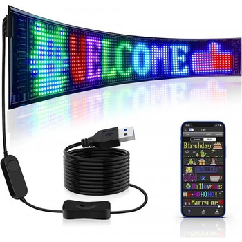 Гибкий экран LED Matrix Panel APP wifi rgb 92*374мм(16X64) ART-0566 | Зображення 2