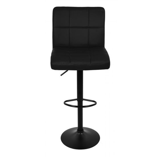 Барный стул со спинкой Bonro Бонро BC-0106 черный с черным основанием (47000151) | Зображення 4