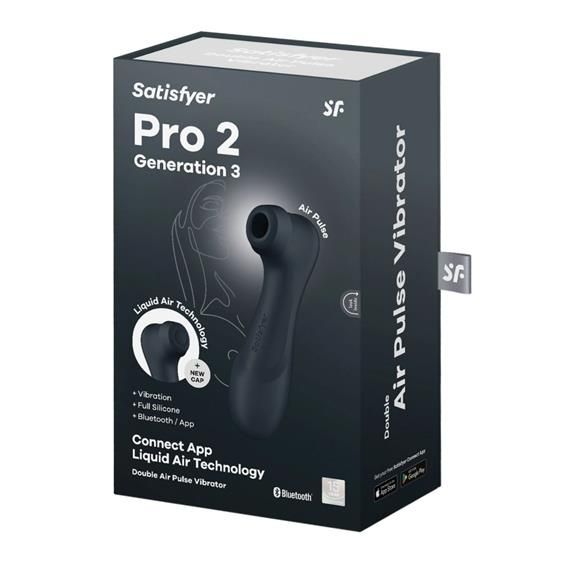 Кліторальний стимулятор - Satisfyer Pro 2 Generation 3 With Liquid Air Black Bluetooth/(App)