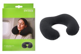 Подушка надувна 68675 чорна, дуга, велюр р.33x25x8 см INTEX