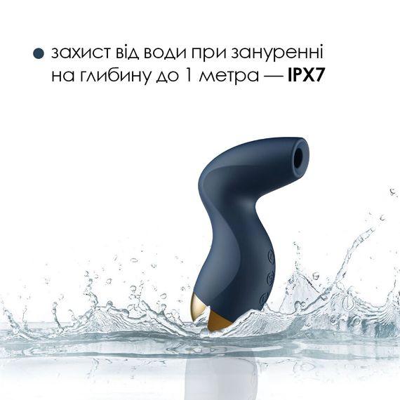 Вакуумний кліторальний стимулятор Svakom Pulse Pure Navy Blue, 5 режимів, 5 інтенсивностей у кожному | Зображення 3