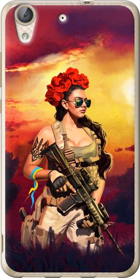 Чехол на Huawei Y6 II Украинка с оружием "5316u-338-17620"