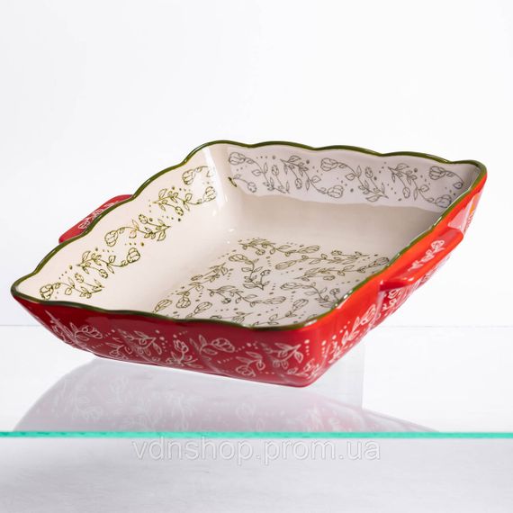 Форма для запекания Vintage 28×24×6 (см) квадратная форма для выпекания в духовке с ручками Красная HM04-15 | Зображення 3