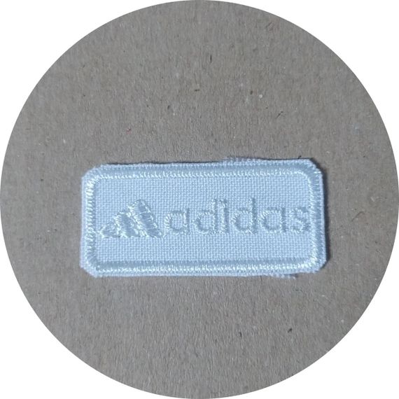 Нашивка на одежду (термо) Adidas 45*20 мм Білий