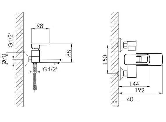 Змішувач для ванни Lidz Wawel 006 (k35) LDWAW006WHI45398 White | Зображення 1