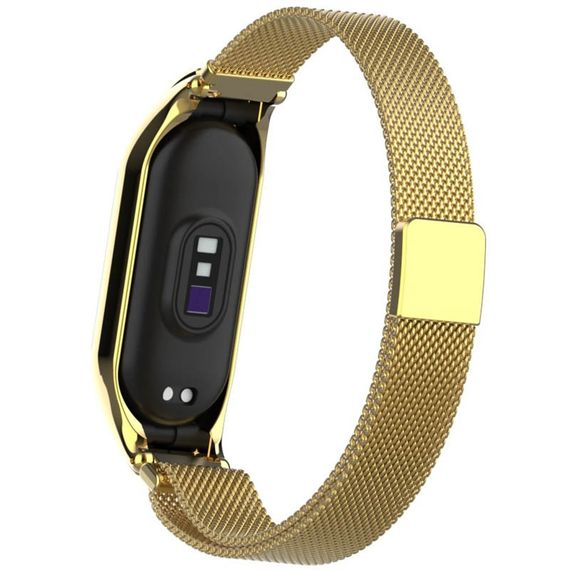 Ремешок Milanese Loop Design для Xiaomi Mi Band 5/6 Золотой | Зображення 1