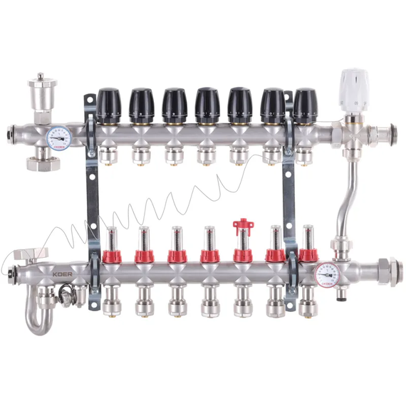 Коллектор со встроенным смешиванием. узлом Koer KR.S1013-7 1 "х7 SUS304 и евроконус 3/4-16 (KR2950)