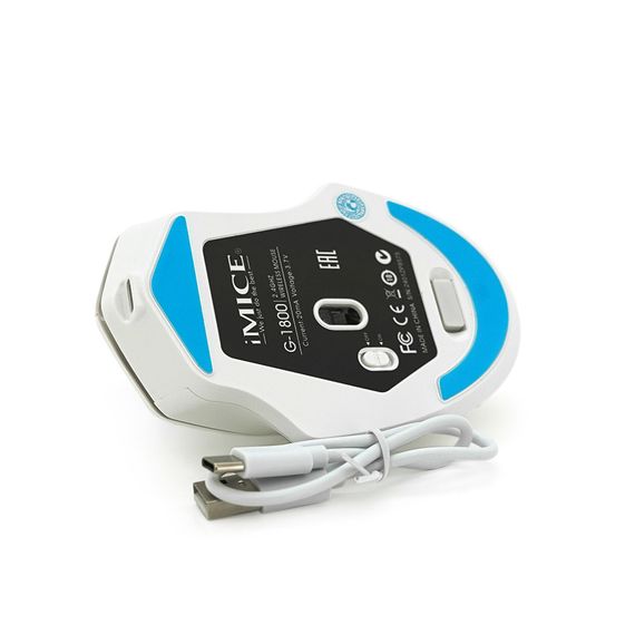 Миша бездротова iMICE G-1800.4 кнопки, 800/1200/1600 DPI, 2.4Ghz 10м, White | Зображення 3