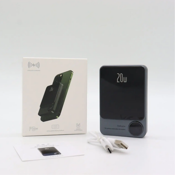 Магнітний бездротовий акумулятор Q9 10000 mAh з підтримкою MagSafe знижка | Зображення 6