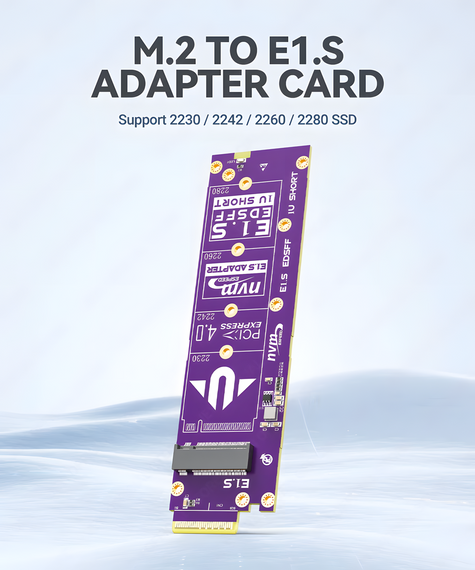 Адаптер JEYI M.2 NVMe в E1.S PCIe 4.0 x4 64 Гбіт/с конвертер 2230–2280 SSD в EDSFF E1.S | Зображення 1