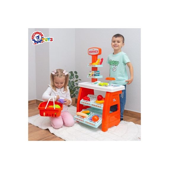 Ігровий дитячий набір "Маркет" 0730TXK прилавок з полицями, кошик, різні продукти | Зображення 8