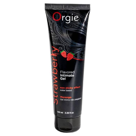 Съедобный лубрикант со вкусом клубники Orgie Flavored Intimate Gel Morango на водной основе, 100 мл