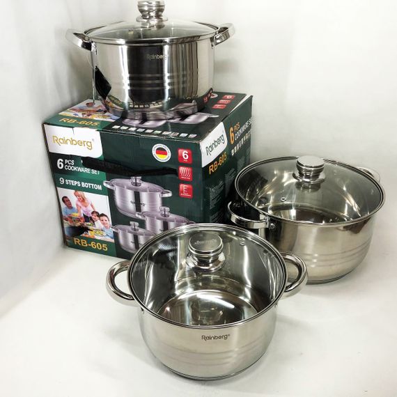 Набор посуды для дома Rainberg RB-605 8 шт, Сборный набор кастрюль, Комплект кастрюль XT-70 | Зображення 6