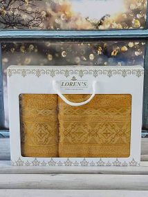 Полотенца Mame krestik yellow Махра набор 2шт