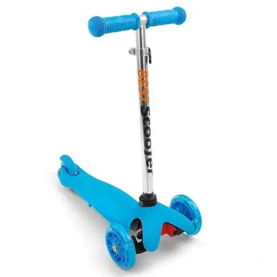 Зеленый Трехколесный самокат с светящимися колесами | Зображення 3