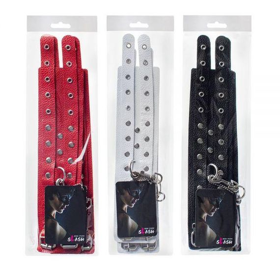 Оковы Leather Double Fix Leg Cuffs, Red Sex Aura | Зображення 2