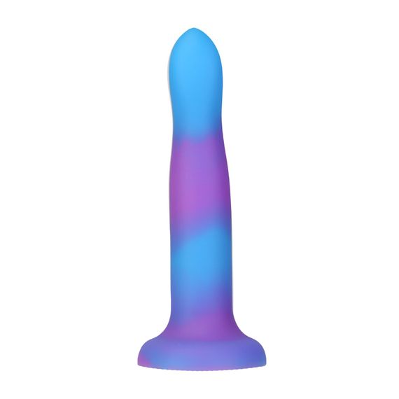 Светящийся в темноте фаллоимитатор ADDICTION Rave 8″ Glow in the Dark Dildo Blue Purple, 20,3 см | Зображення 2