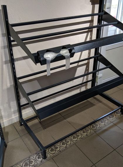 Овочевий стелаж з 2 полицями H140/L125/D65 cm. Тип-10, Тёмно-серый, Без пакетодержателя | Зображення 6