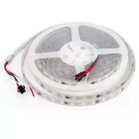 Світлодіодна стрічка SMD5050, RGB, WS2811, 60д/м з управлінням, біла, 12В, IP67