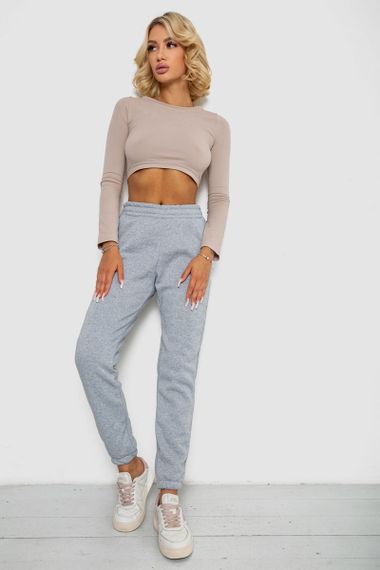 Спортивные штаны женские на флисе  -уценка, цвет светло-серый, 238R57828-1-U-3 | Зображення 1