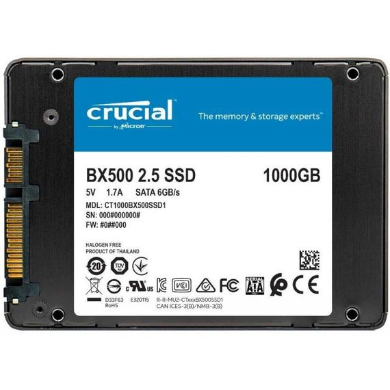 Накопитель SSD 2.5&quot; 1TB Micron (CT1000BX500SSD1) | Зображення 1