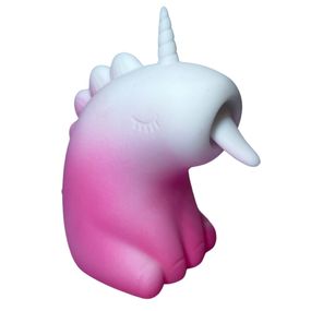 Стимулятор клітора з довгим обертовим язичком UNIVIBE Єдиноріг, 10 режимів, градієнт біло-рожевий Sex Aura