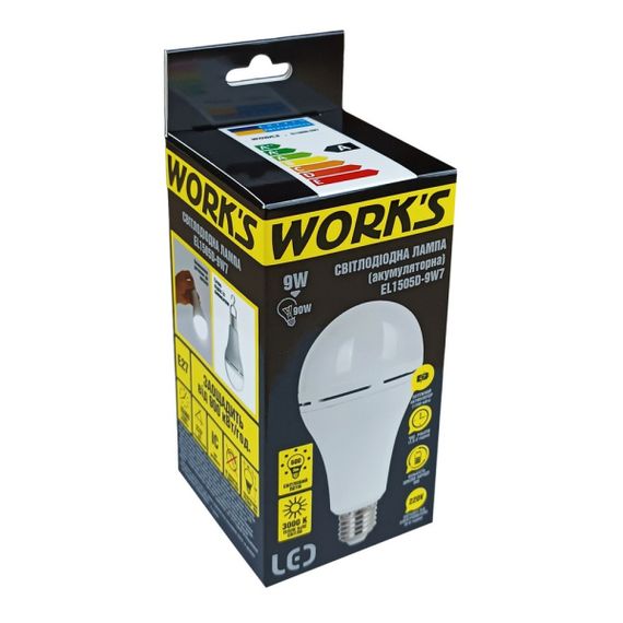 Лампа аккумуляторная LED EL1505D-9W7 WORK'S | Зображення 2