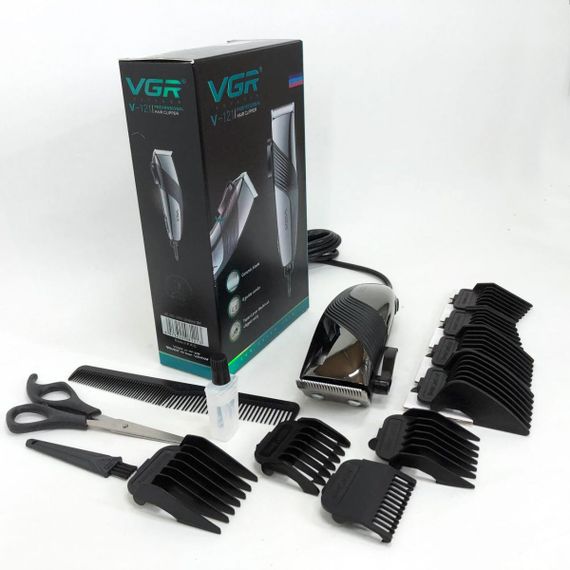 Професійна машинка VGR V-121 провідна машинка для стрижки волосся керамічне лезо, 8 насадок | Зображення 2