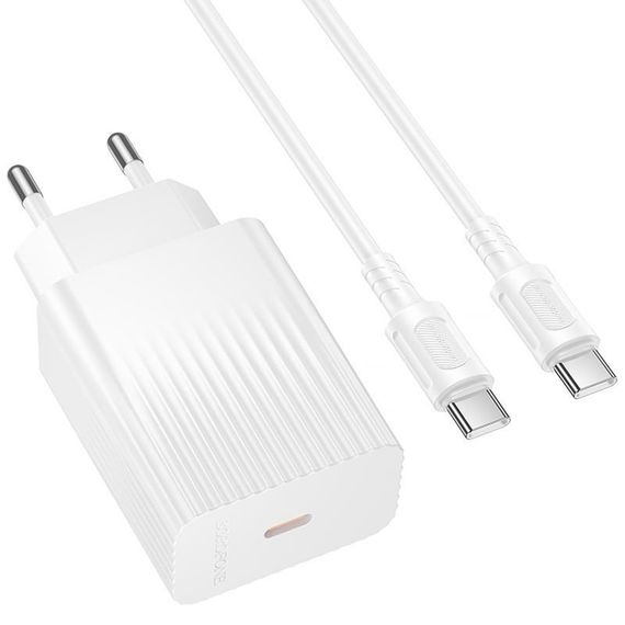МЗП Borofone BAS75A Source PD30W (1USB-C) + кабель Type-C to Type-C White | Зображення 2