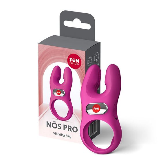 Ерекційне віброкільце з подвійною стимуляцією клітора Fun Factory NŌS PRO Magenta, 2 мотори | Зображення 6