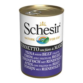 Schesir Tuna with Beef Fillets вологий корм з тунцем та яловичиною для котів 140 гр
