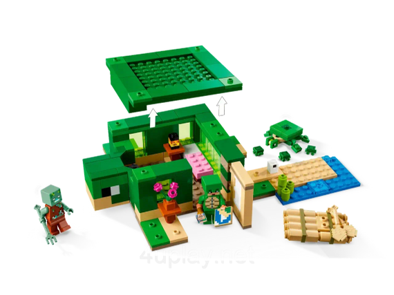 Конструктор LEGO Minecraft Пляжный дом в форме черепахи (The Turtle Beach House) 21254 | Зображення 3