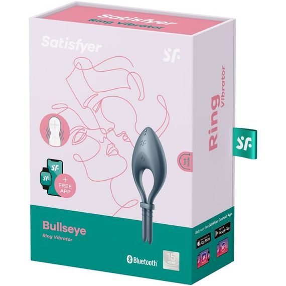 Ерекційне смарт віброкільце ласо з регулюванням розміру Satisfyer Bullseye Dark Blue | Зображення 2