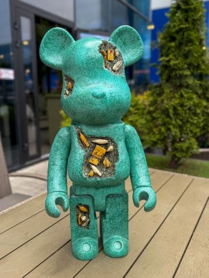 Статуетка Bearbrick дизайнерська фігурка для інтер'єру ведмідь Беарбрик 70 см зелений mb006