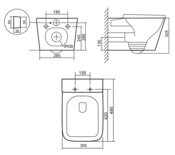 Унітаз підвісний Qtap Robin Ultra Quiet, з сидінням Slim Duroplast/ Soft-close/ Quick relase QT17332303ASSB | Зображення 1