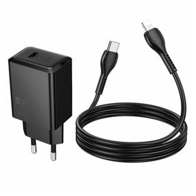 Набір СЗУ HOCO N70+Type-C/Lighting кабель, 1xUSB+1xUSB-C, PD30W+QC3.0, кабель 1м