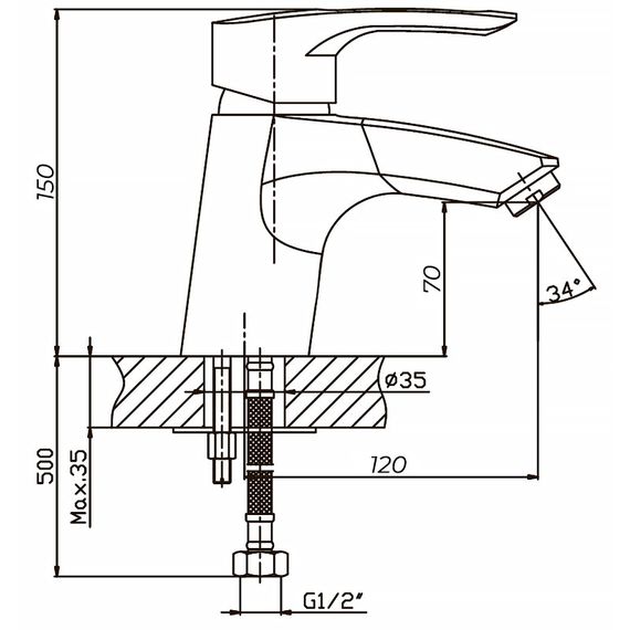 Смеситель для умывальника Haiba Hansberg 001 нержавеющая сталь (HB0170) | Зображення 1