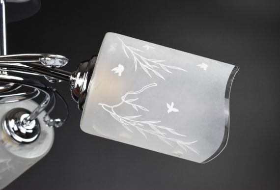 Люстра стельова на 3 лампочки 25566 Хром 23х54х54 см. | Зображення 2