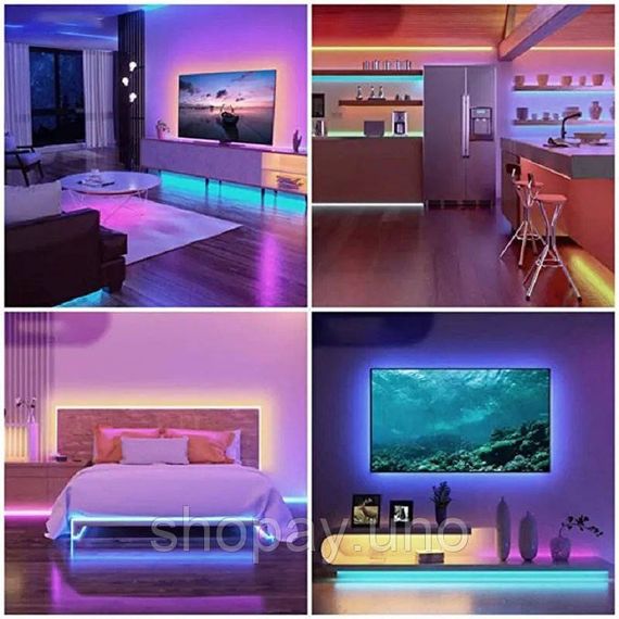 Світлодіодна стрічка SMD 5050 RGB LED 5 м IP65 з bluetooth контролем. підключення 220V | Зображення 9
