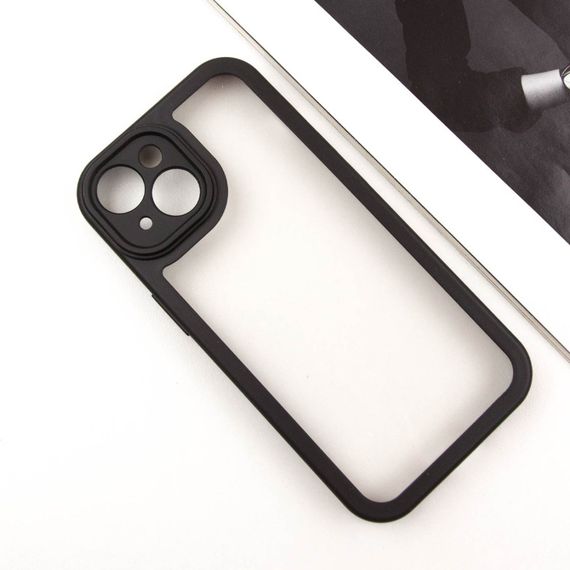 TPU чохол Transparent + Colour 1,5mm для Apple iPhone 14 (6.1") Black | Зображення 1