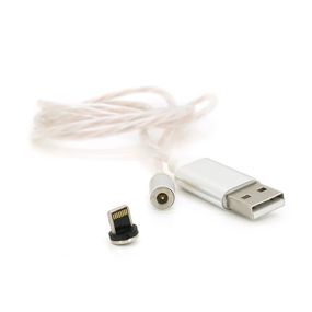 Магнітний кабель світиться USB 2.0 / Lighting, 1m, 2А, Silver